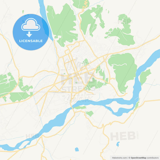 Elbasan, Albania Vector Map - Classic Colors