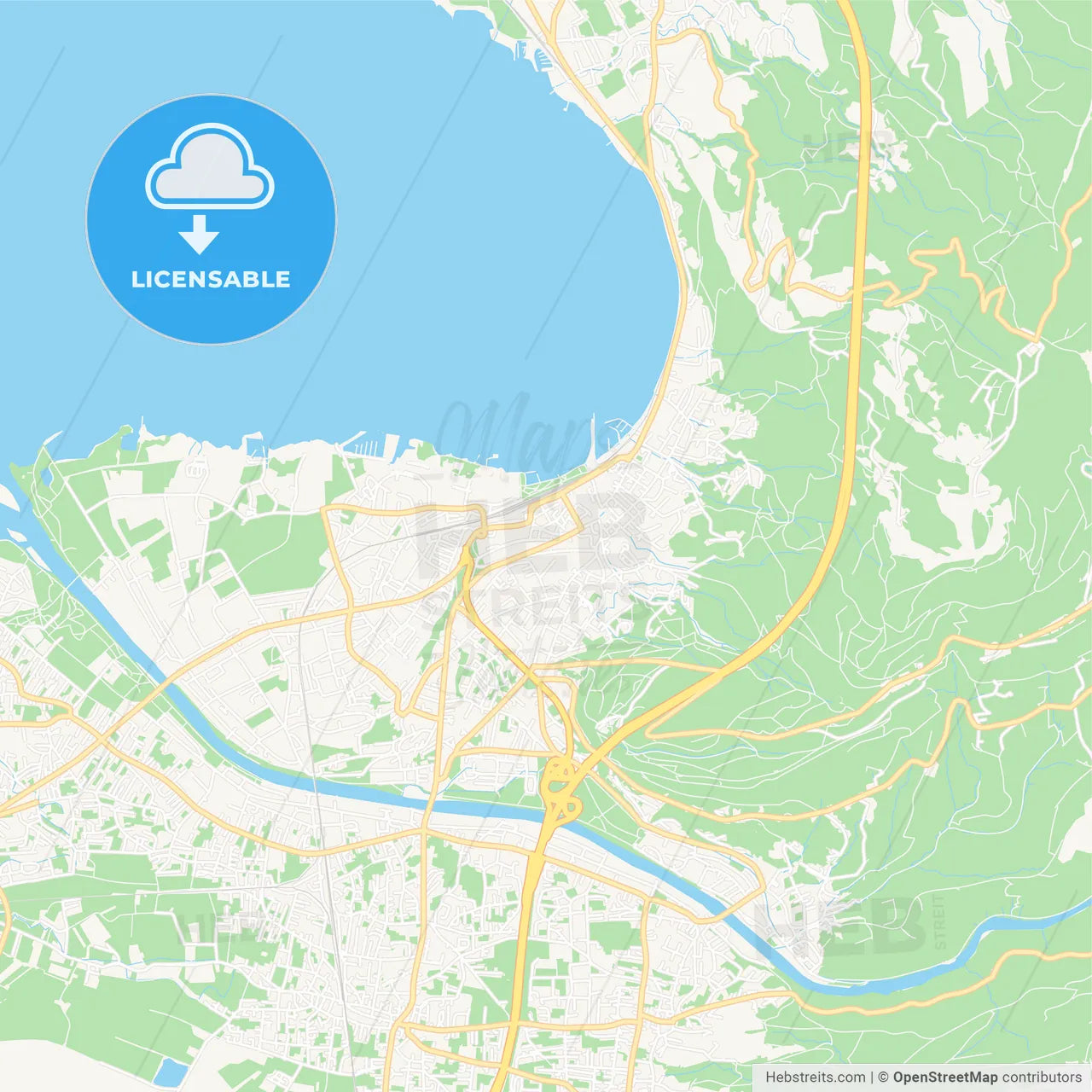 Bregenz, Austria Vector Map - Classic Colors