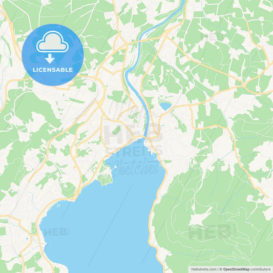 Gmunden, Austria Vector Map - Classic Colors
