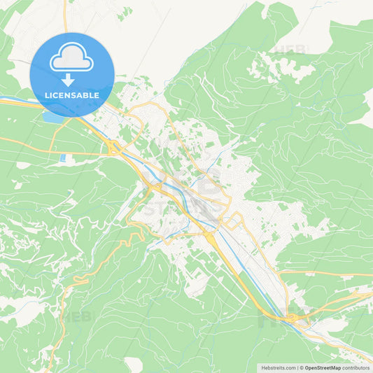 Bludenz, Austria Vector Map - Classic Colors