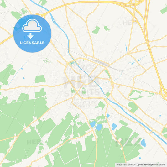 Tournai , Belgium Vector Map - Classic Colors