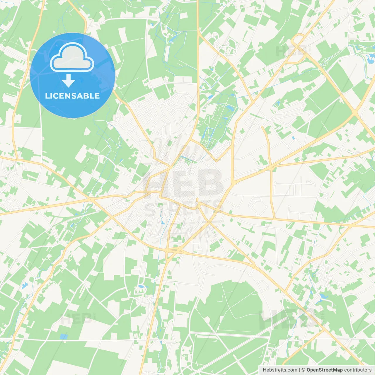 Sint-Truiden , Belgium Vector Map - Classic Colors