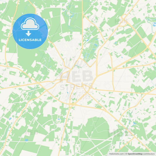 Sint-Truiden , Belgium Vector Map - Classic Colors