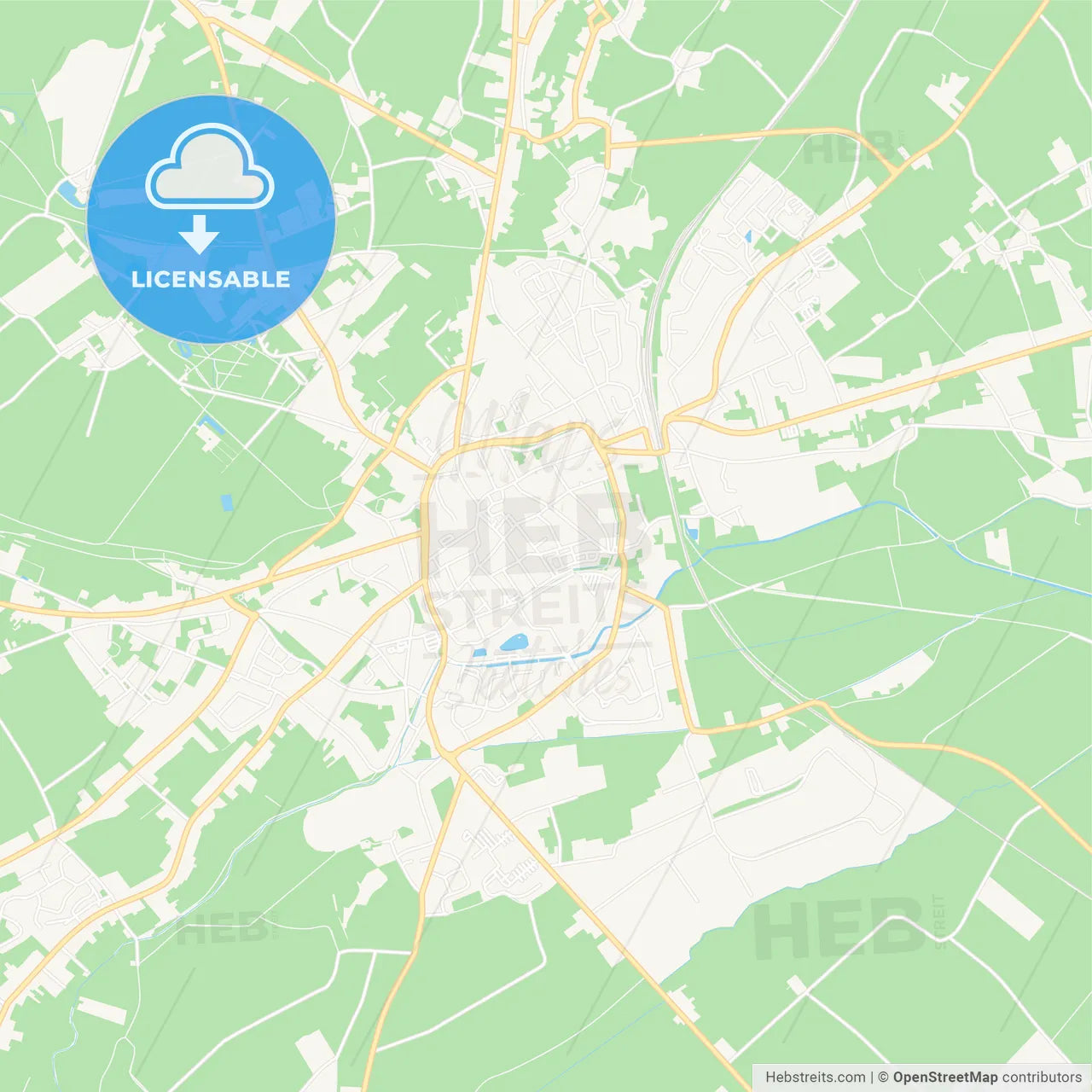 Tongeren , Belgium Vector Map - Classic Colors