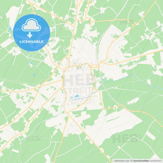 Tongeren , Belgium Vector Map - Classic Colors