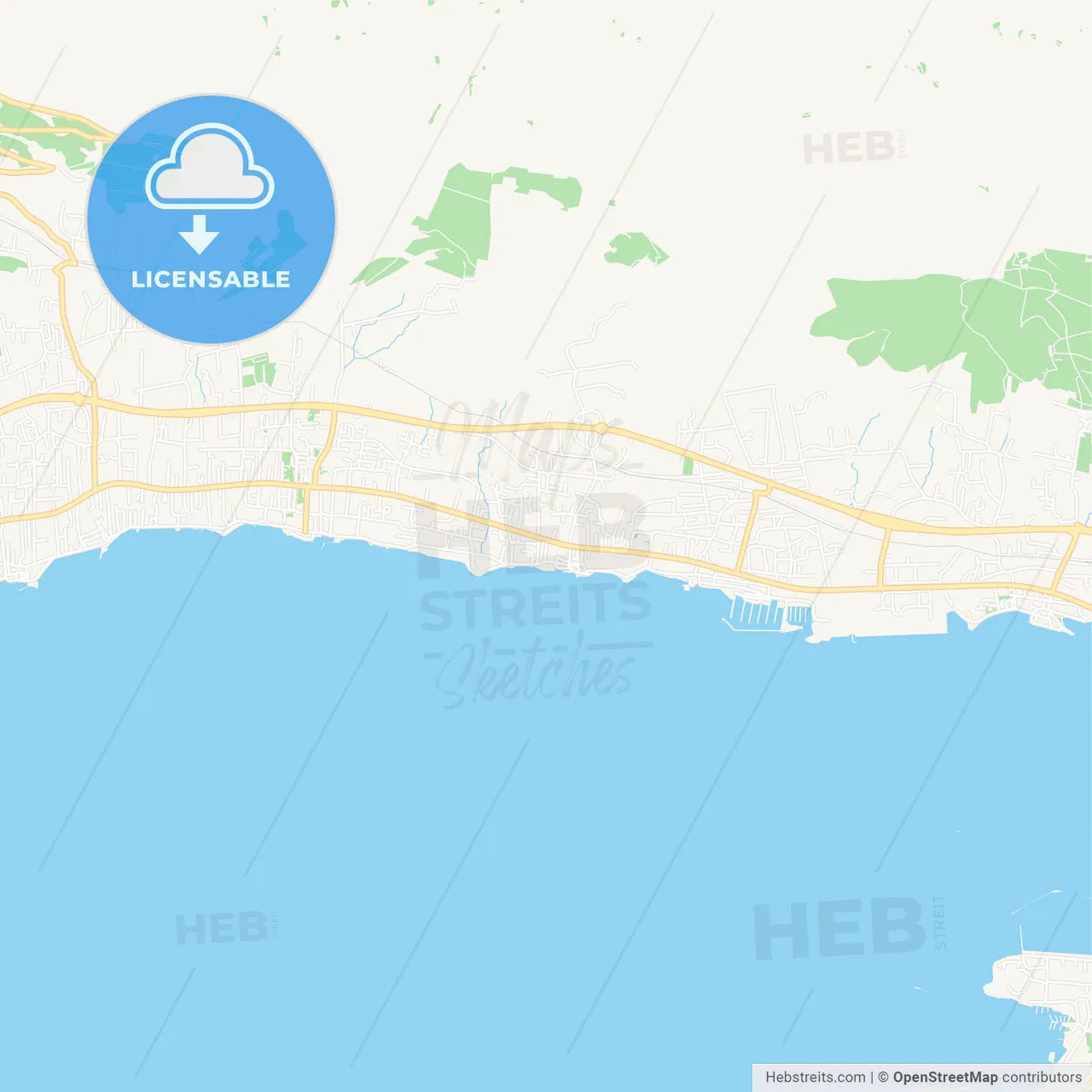 Kastela, Croatia Vector Map - Classic Colors