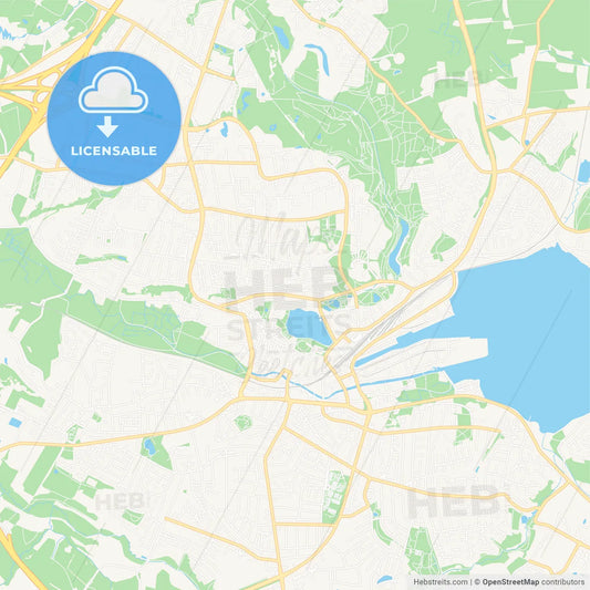 Kolding, Denmark Vector Map - Classic Colors