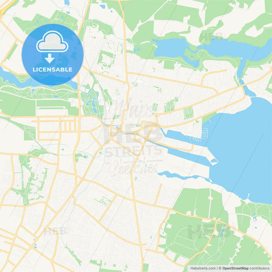 Horsens, Denmark Vector Map - Classic Colors