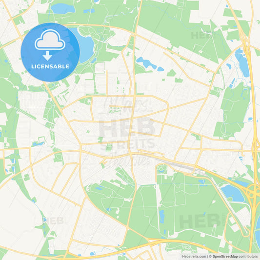 Herning, Denmark Vector Map - Classic Colors