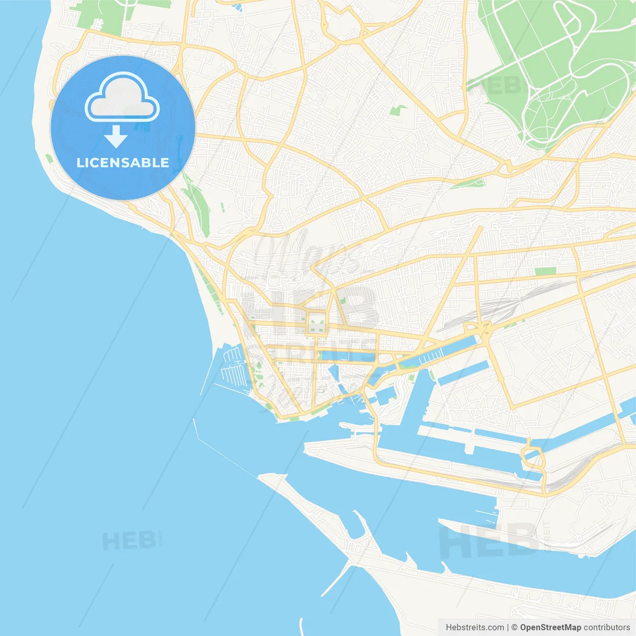 Le Havre, France Vector Map - Classic Colors