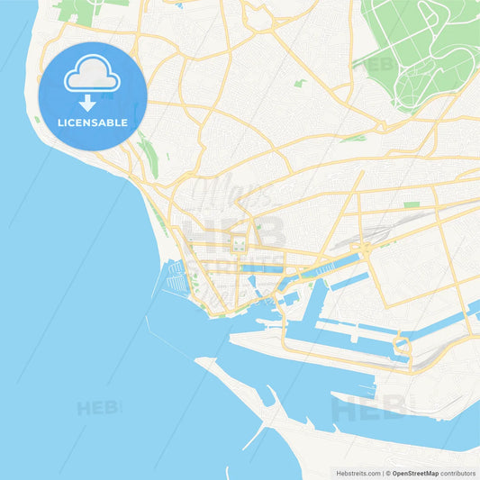 Le Havre, France Vector Map - Classic Colors