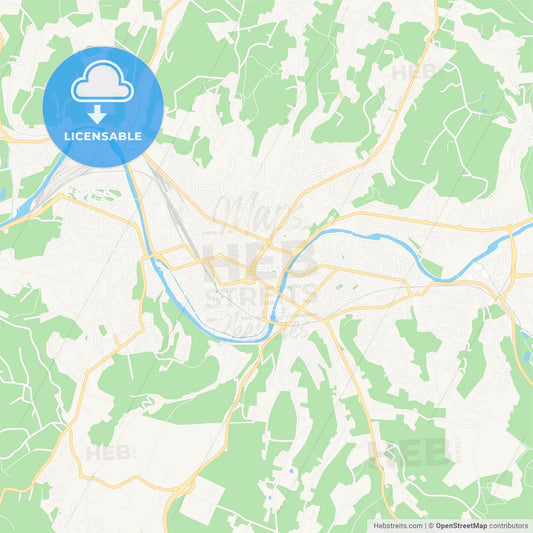 Perigueux, France Vector Map - Classic Colors