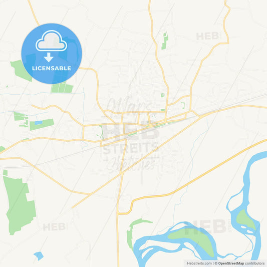 Samtredia, Georgia Vector Map - Classic Colors