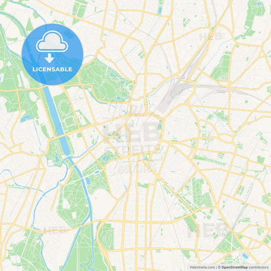 Leipzig, Germany Vector Map - Classic Colors