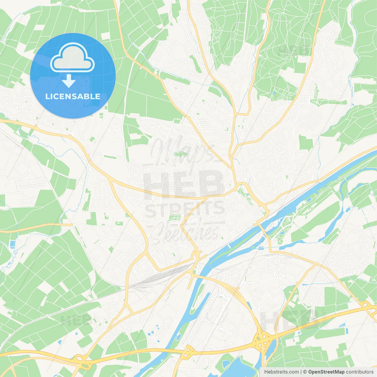 Schweinfurt, Germany Vector Map - Classic Colors