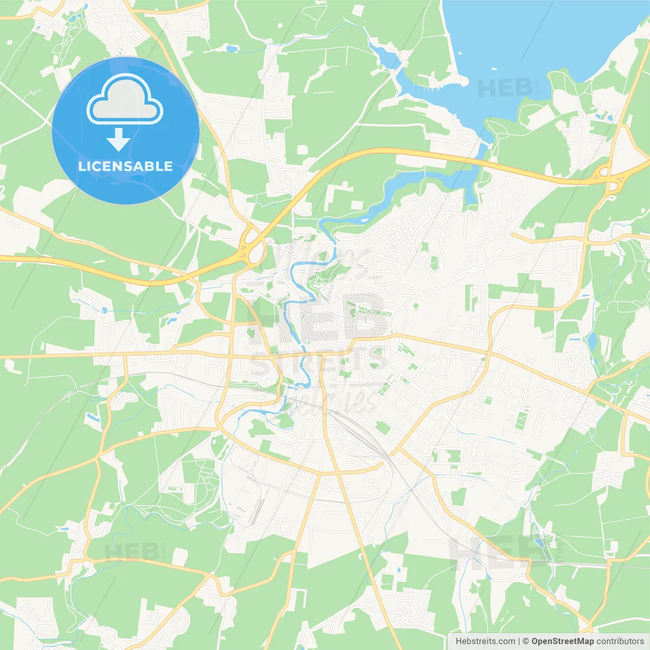 Bautzen, Germany Vector Map - Classic Colors