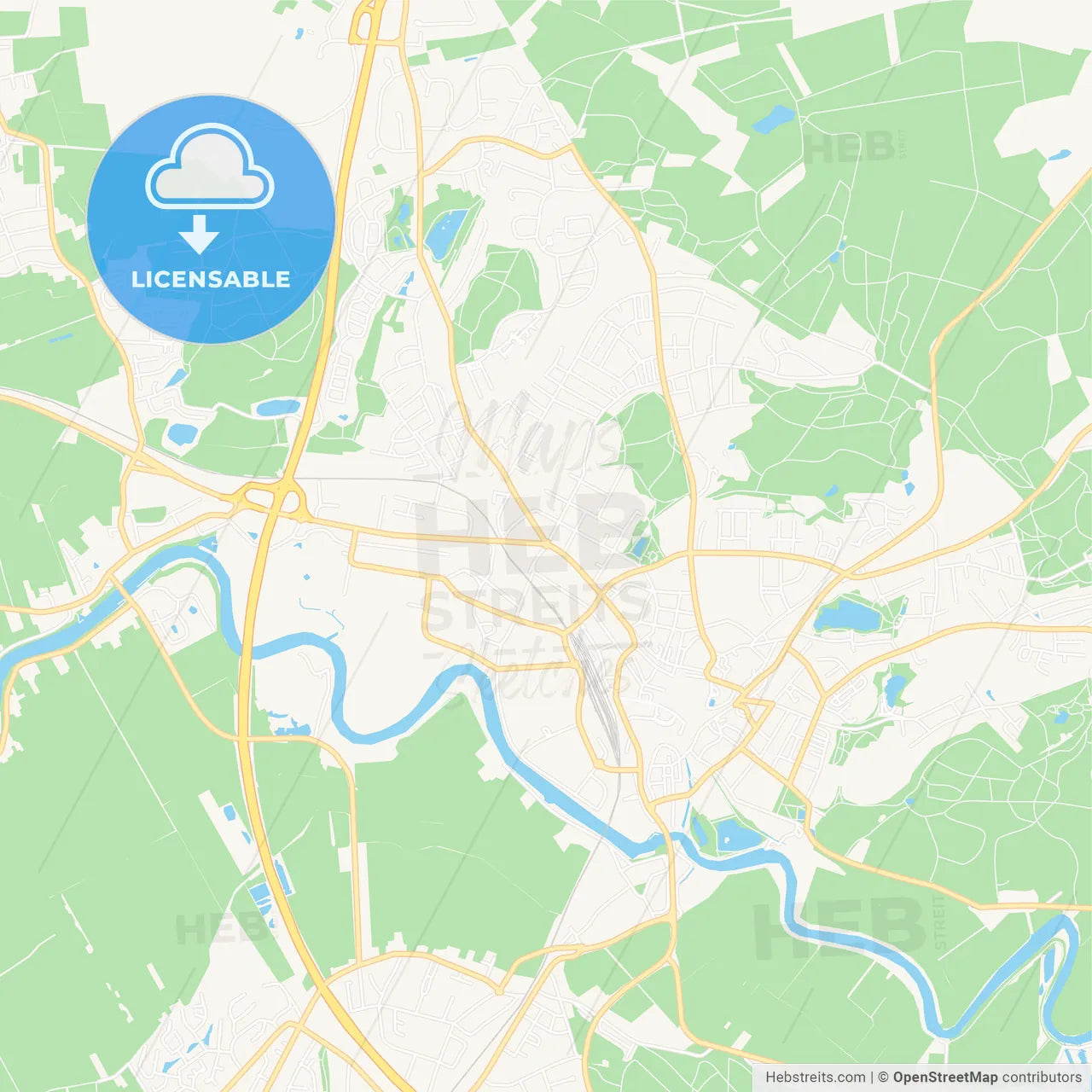 Itzehoe, Germany Vector Map - Classic Colors