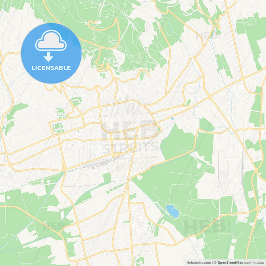 Pecs, Hungary Vector Map - Classic Colors