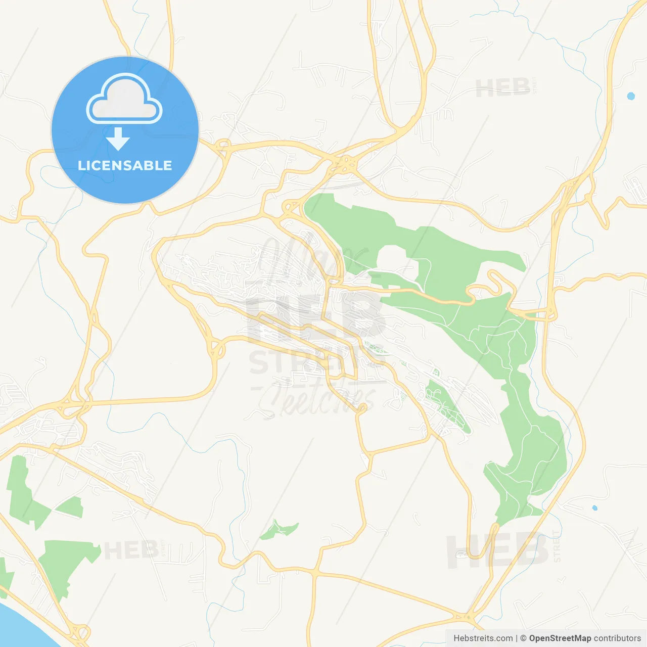 Agrigento, Italy Vector Map - Classic Colors