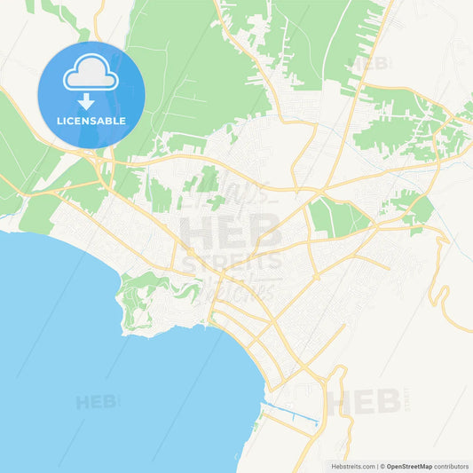 Ohrid, Macedonia Vector Map - Classic Colors