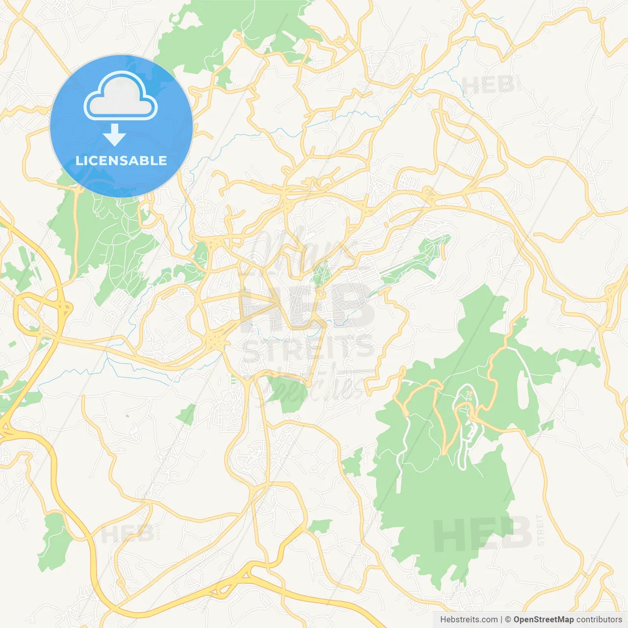Guimaraes, Portugal Vector Map - Classic Colors
