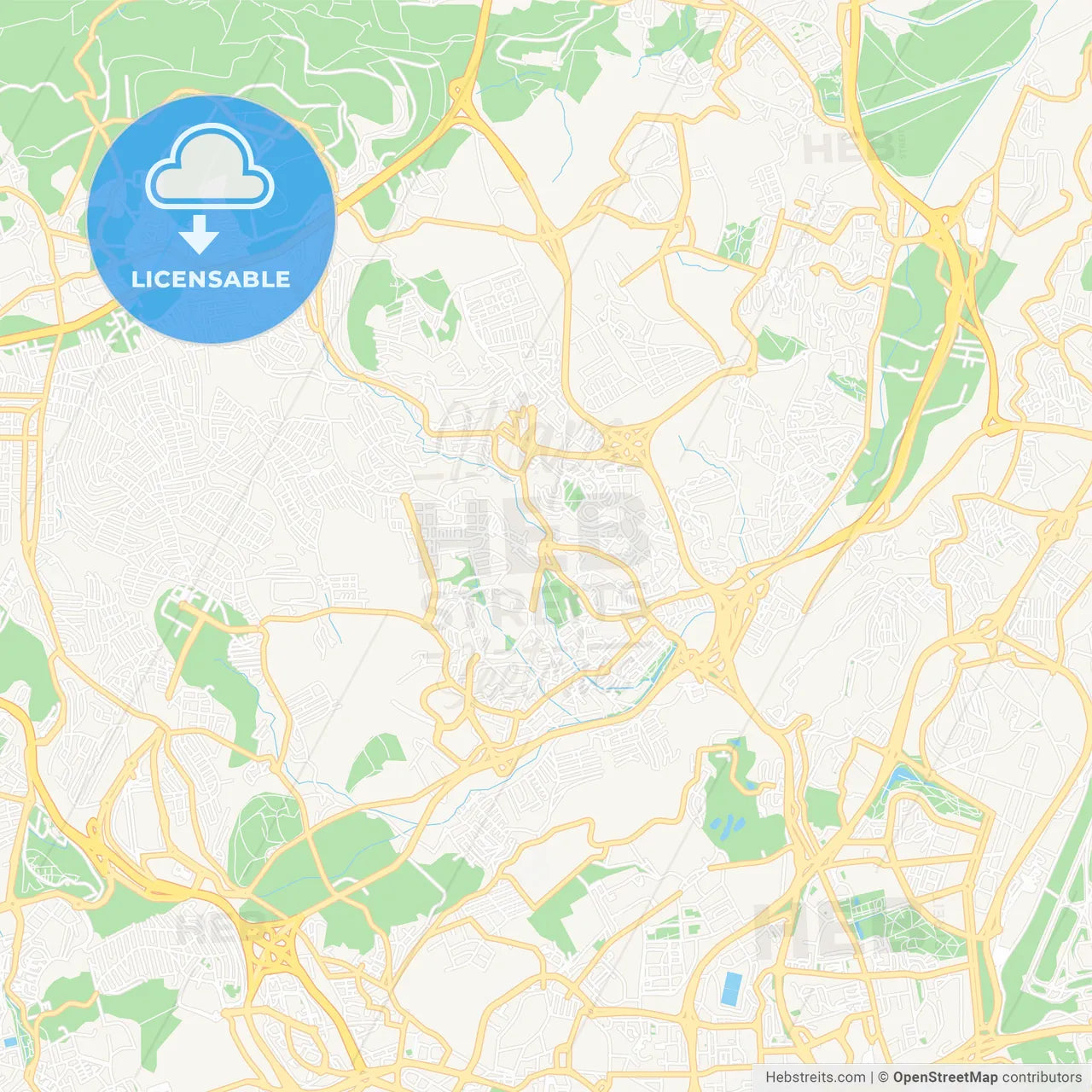 Odivelas, Portugal Vector Map - Classic Colors