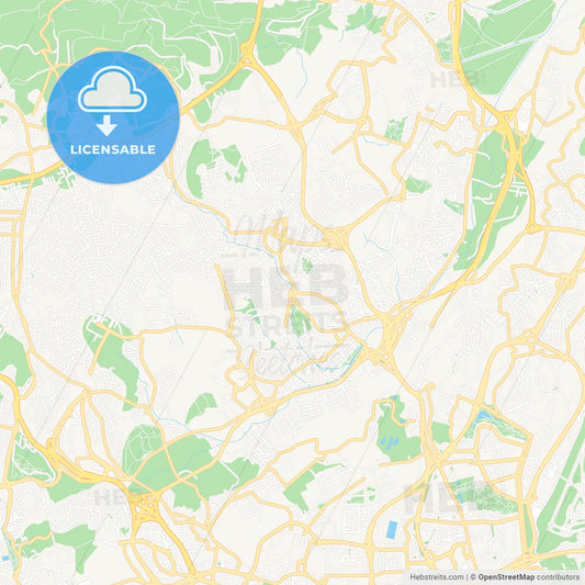 Odivelas, Portugal Vector Map - Classic Colors