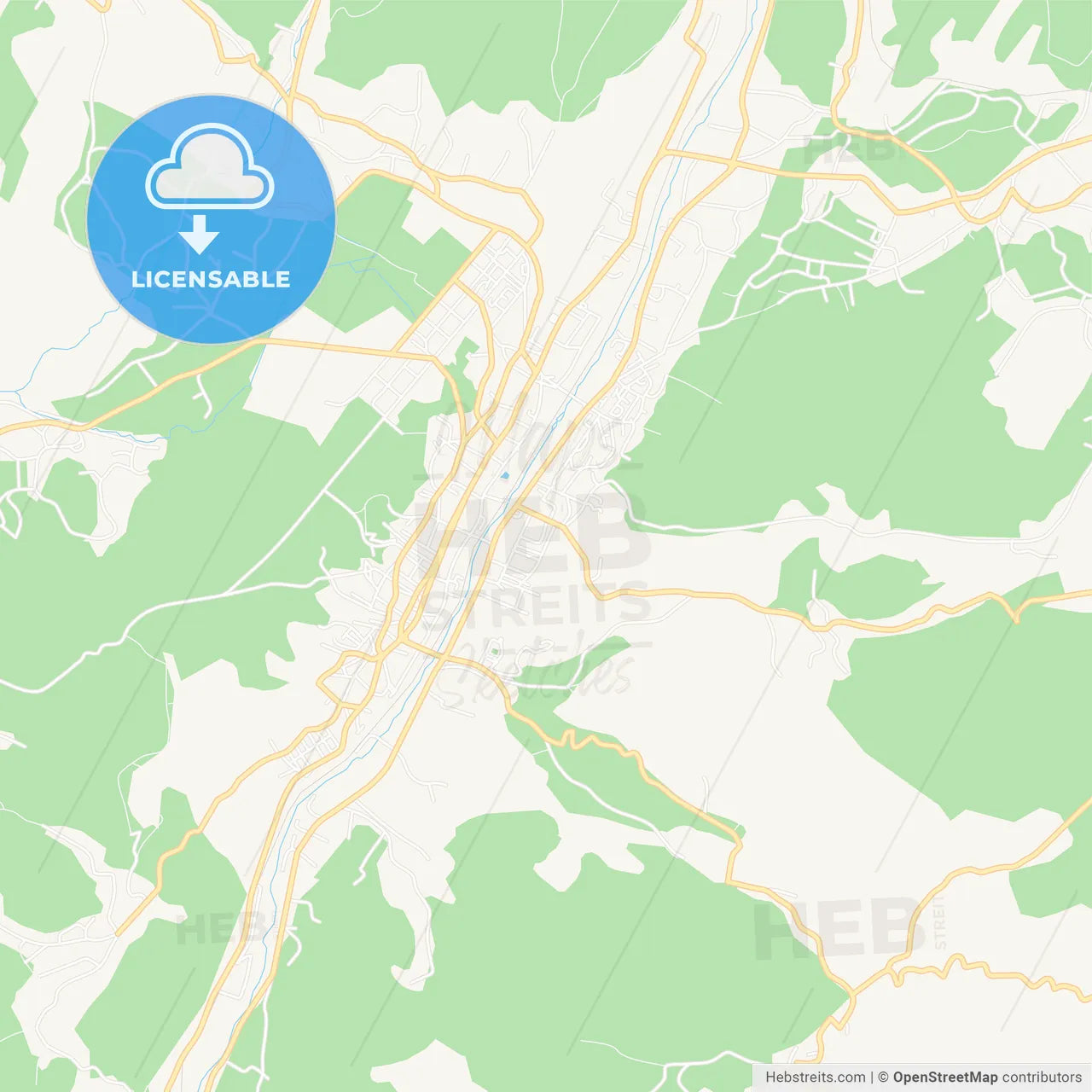 Campulung, Romania Vector Map - Classic Colors