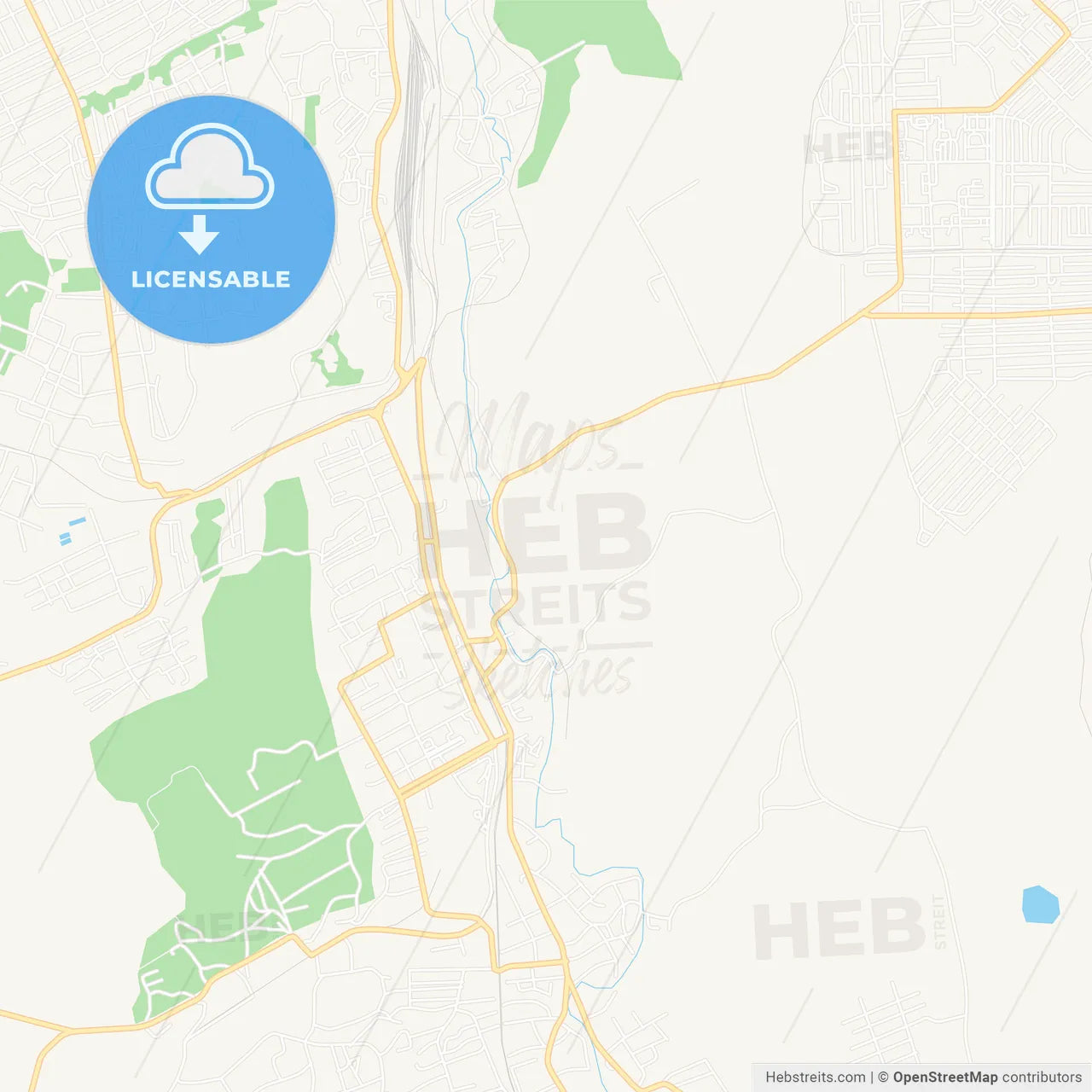 Prokopyevsk, Russia Vector Map - Classic Colors