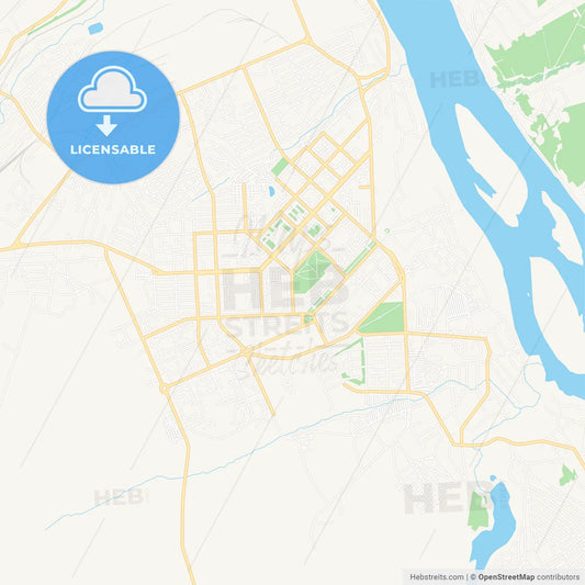 Yurga, Russia Vector Map - Classic Colors