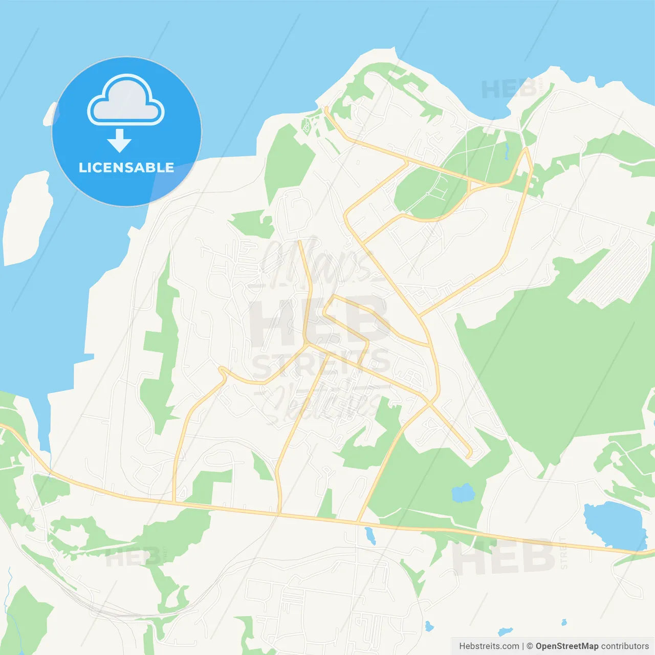 Severomorsk, Russia Vector Map - Classic Colors