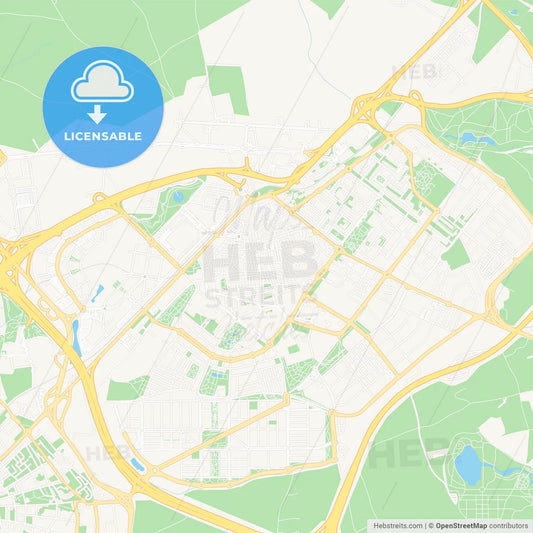 Alcorcon, Spain Vector Map - Classic Colors