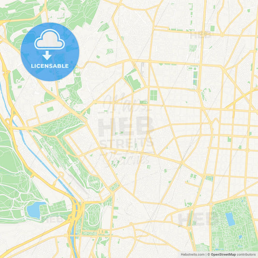 Chamberi, Spain Vector Map - Classic Colors