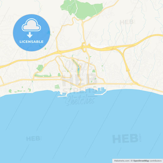 Marbella, Spain Vector Map - Classic Colors