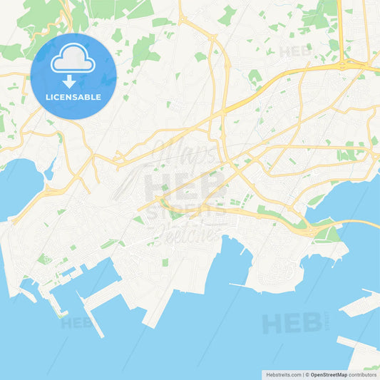 Ferrol, Spain Vector Map - Classic Colors