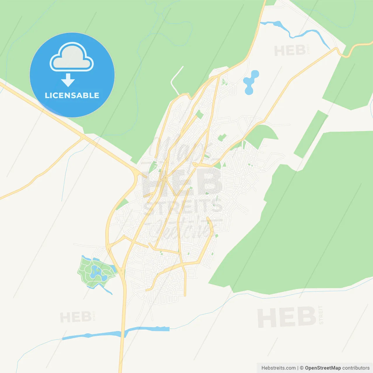 Karacabey, Turkey Vector Map - Classic Colors