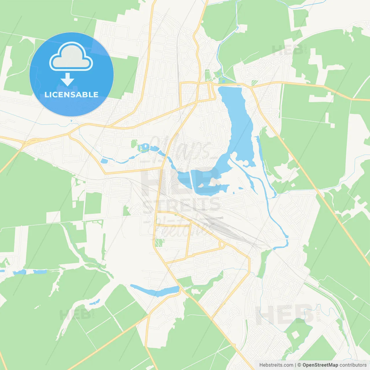 Smila, Ukraine Vector Map - Classic Colors