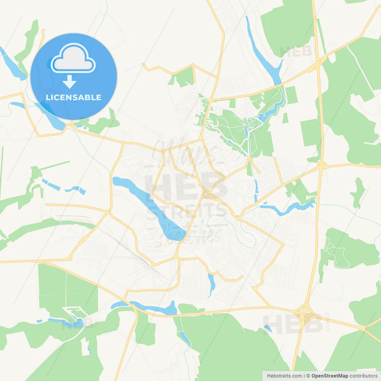 Uman, Ukraine Vector Map - Classic Colors