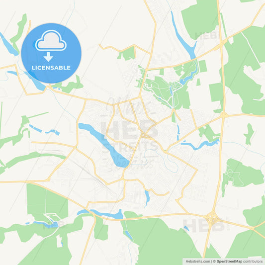 Uman, Ukraine Vector Map - Classic Colors