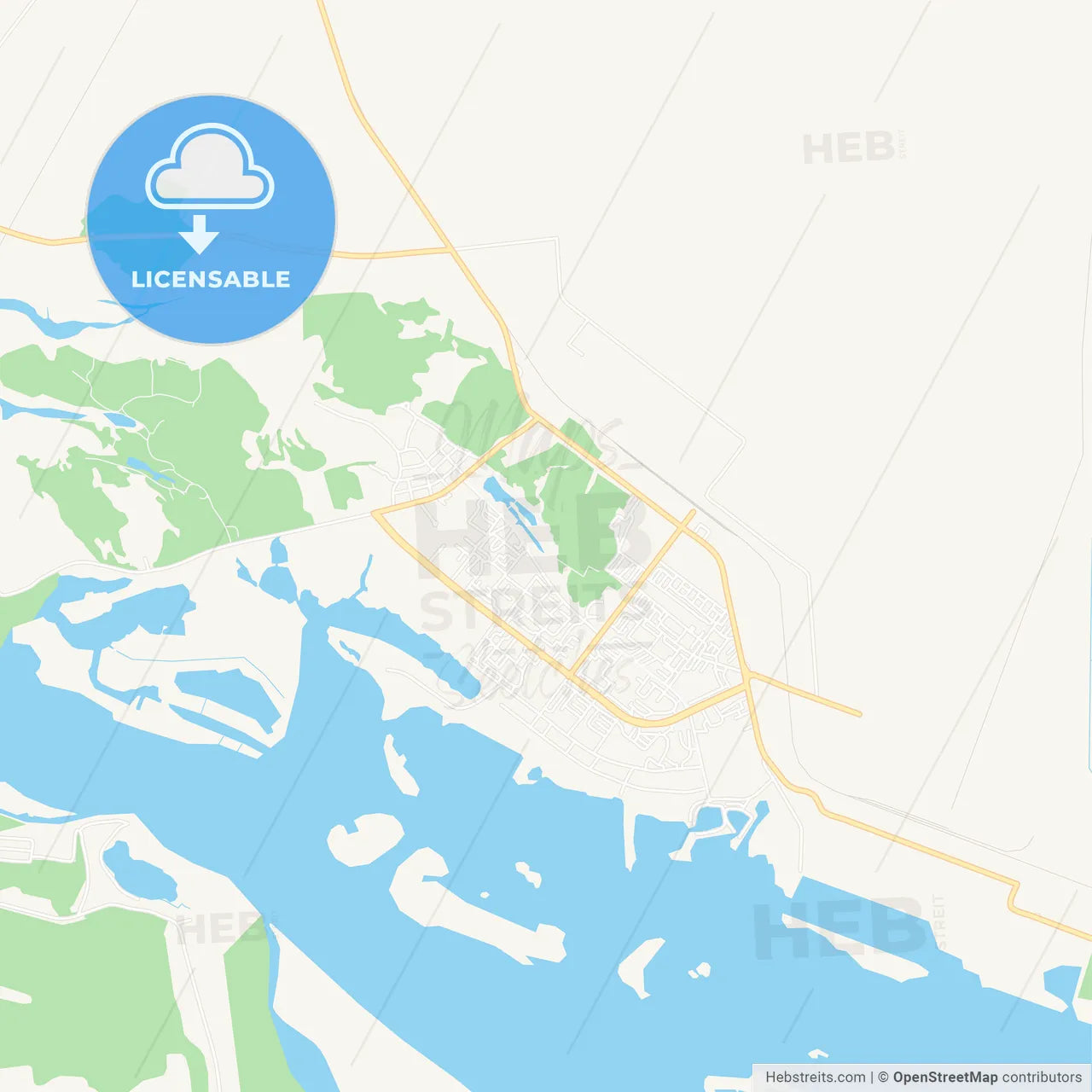 Horishni Plavni, Ukraine Vector Map - Classic Colors