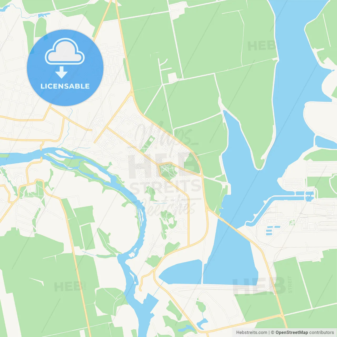 Yuzhnoukrainsk, Ukraine Vector Map - Classic Colors