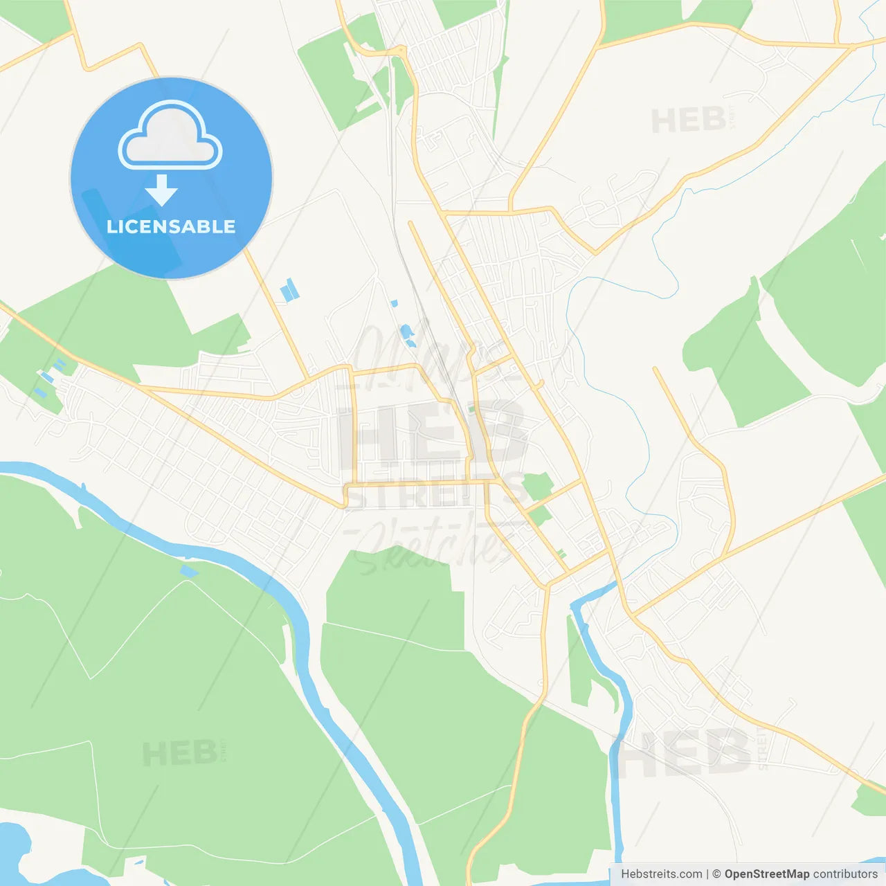 Voznesensk, Ukraine Vector Map - Classic Colors