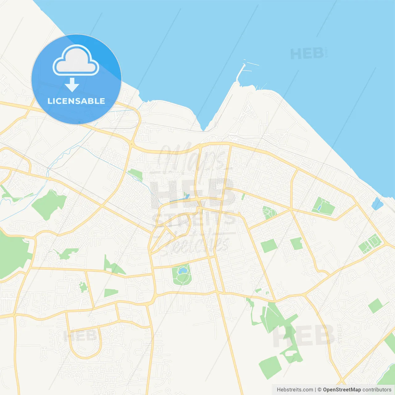 Grimsby, England Vector Map - Classic Colors