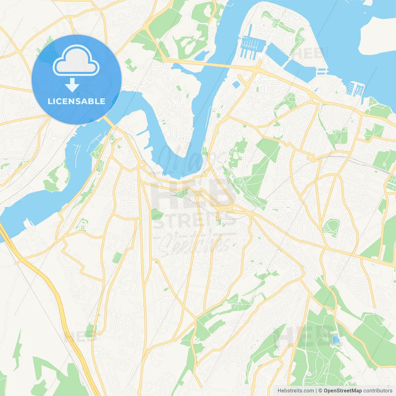 Chatham, England Vector Map - Classic Colors