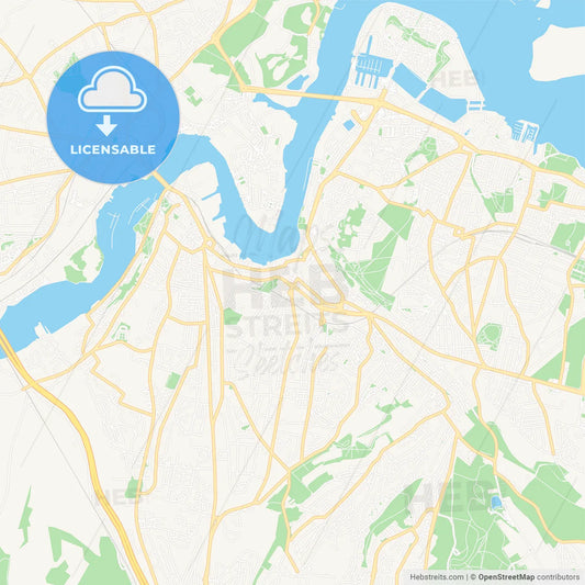 Chatham, England Vector Map - Classic Colors