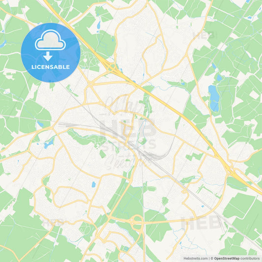 Ashford, England Vector Map - Classic Colors