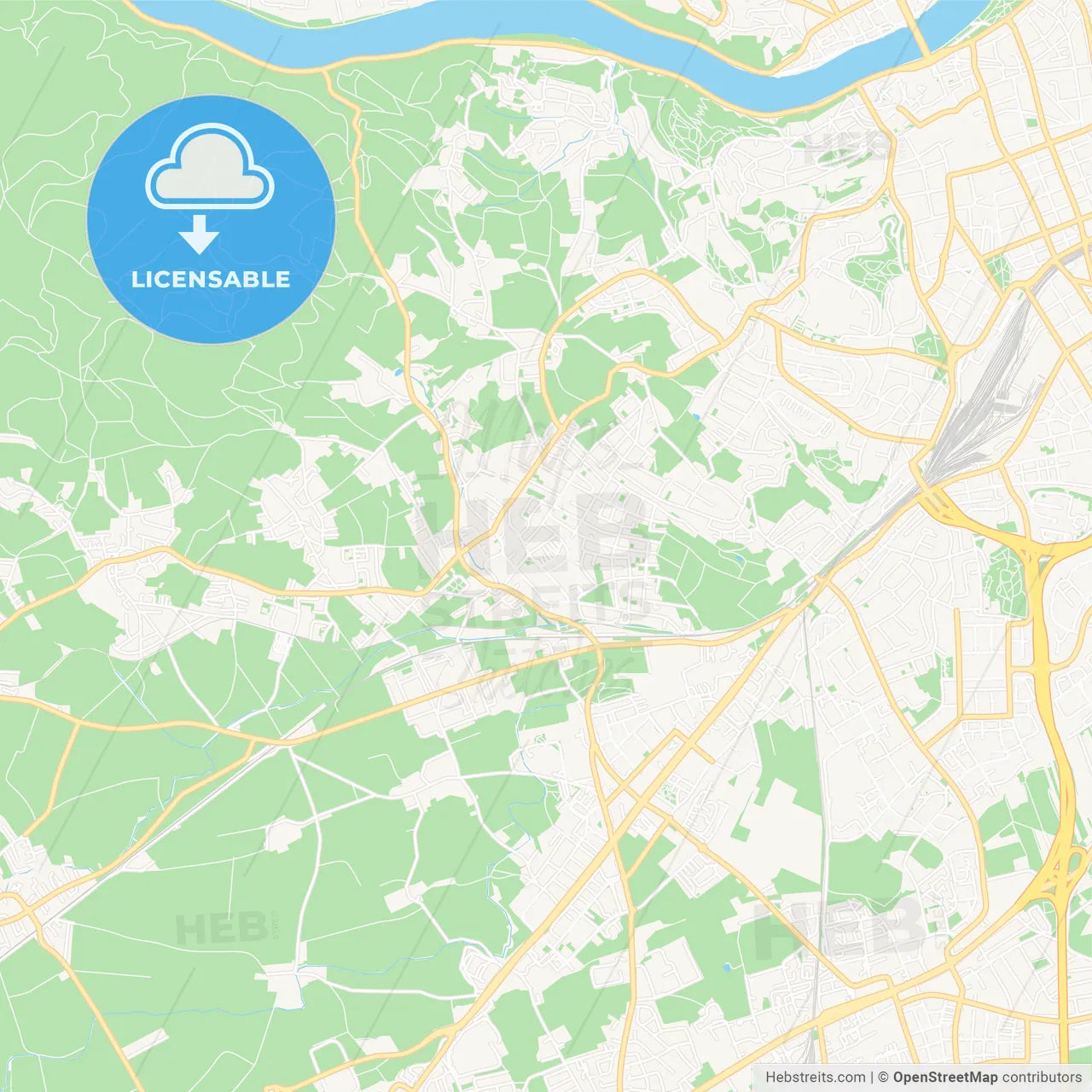 Leonding, Austria Vector Map - Classic Colors