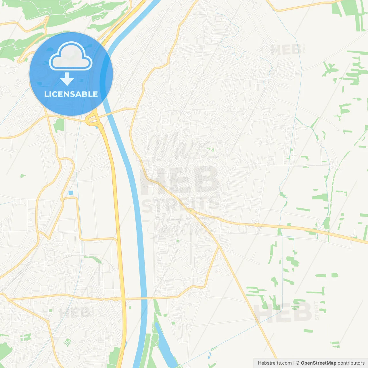 Lustenau, Austria Vector Map - Classic Colors