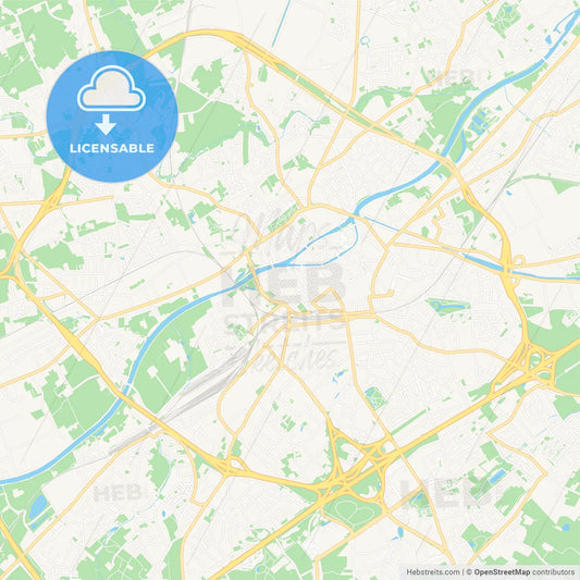 Kortrijk , Belgium Vector Map - Classic Colors