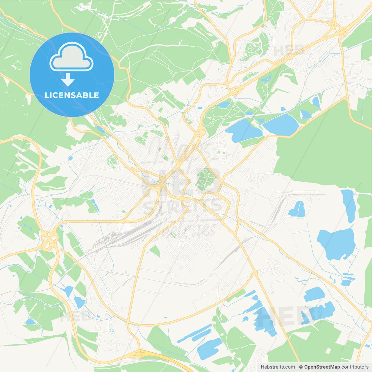 Chomutov, Czechia Vector Map - Classic Colors